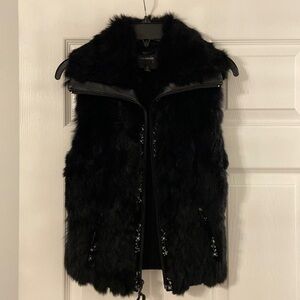 COLEBROOK RABBIT FUR AND LAMBSKIN WOMENS VEST BNWOT length 23” bust 30”very soft